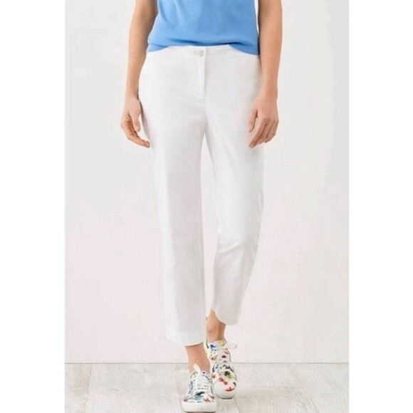 J Jill White Preppy Cropped Pants Womens Plus Size 26W Cotton Textured NEW W TAG - Picture 11 of 11